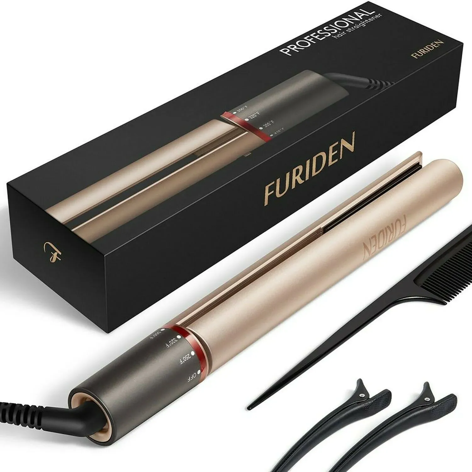 FURIDEN Professional Salon Quality Hair Straightener, Hair Straightener and Curler 2 in 1, Flat Iron Curling Iron in One, Fast Results | Long Lasting