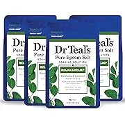 Dr Teal's Pure Epsom Salt, Relax & Relief With Eucalyptus And Spearmint, 3 lb (Pack of 4) (Packaging May Vary)Dr Teal's Pure Epsom Salt, Relax & Relief With Eucalyptus And Spearmint, 3 lb (Pack of 4) (Packaging May Vary)