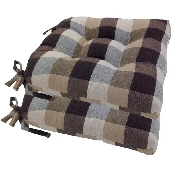 Essential Buffalo Check Woven Plaid Chair Pad (Set of 4)