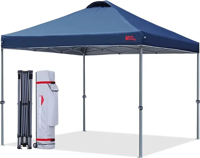 MASTERCANOPY Durable Pop-Up Canopy Tent with Roller Bag (12x12, Navy Blue)