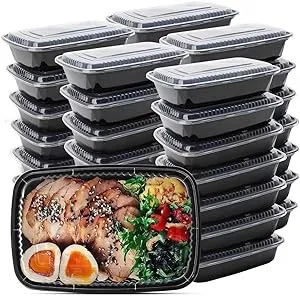 Reli. Meal Prep Containers, 32 oz. (50 Pack) - 1 Compartment Food Containers with Lids, Microwavable Food Storage Containers