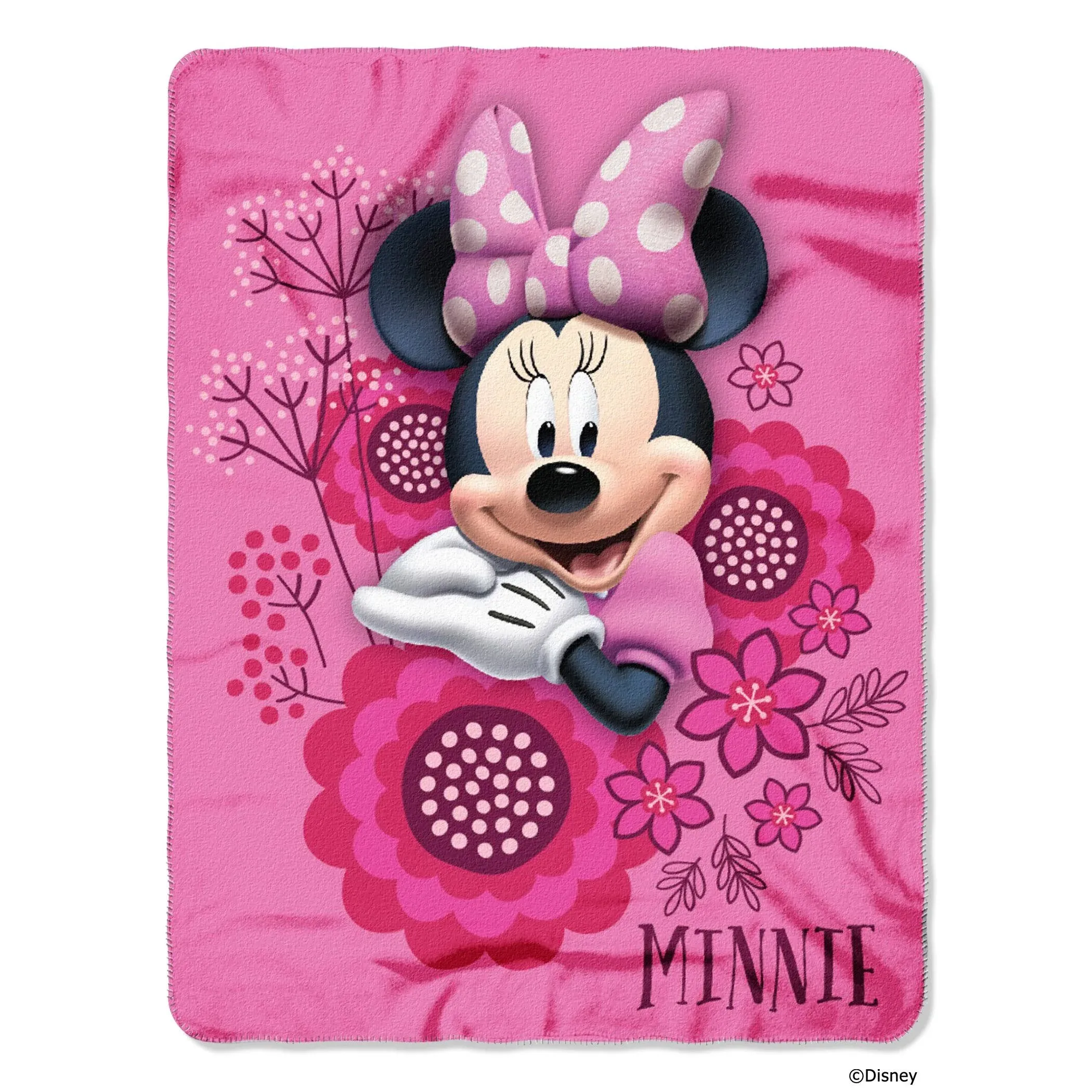 Disney&#039;s Minnie&#039;s Bowtique, &#034;So Many Bows&#034; Fleece Throw Blanket, 45&#034; x 60&#034;,...