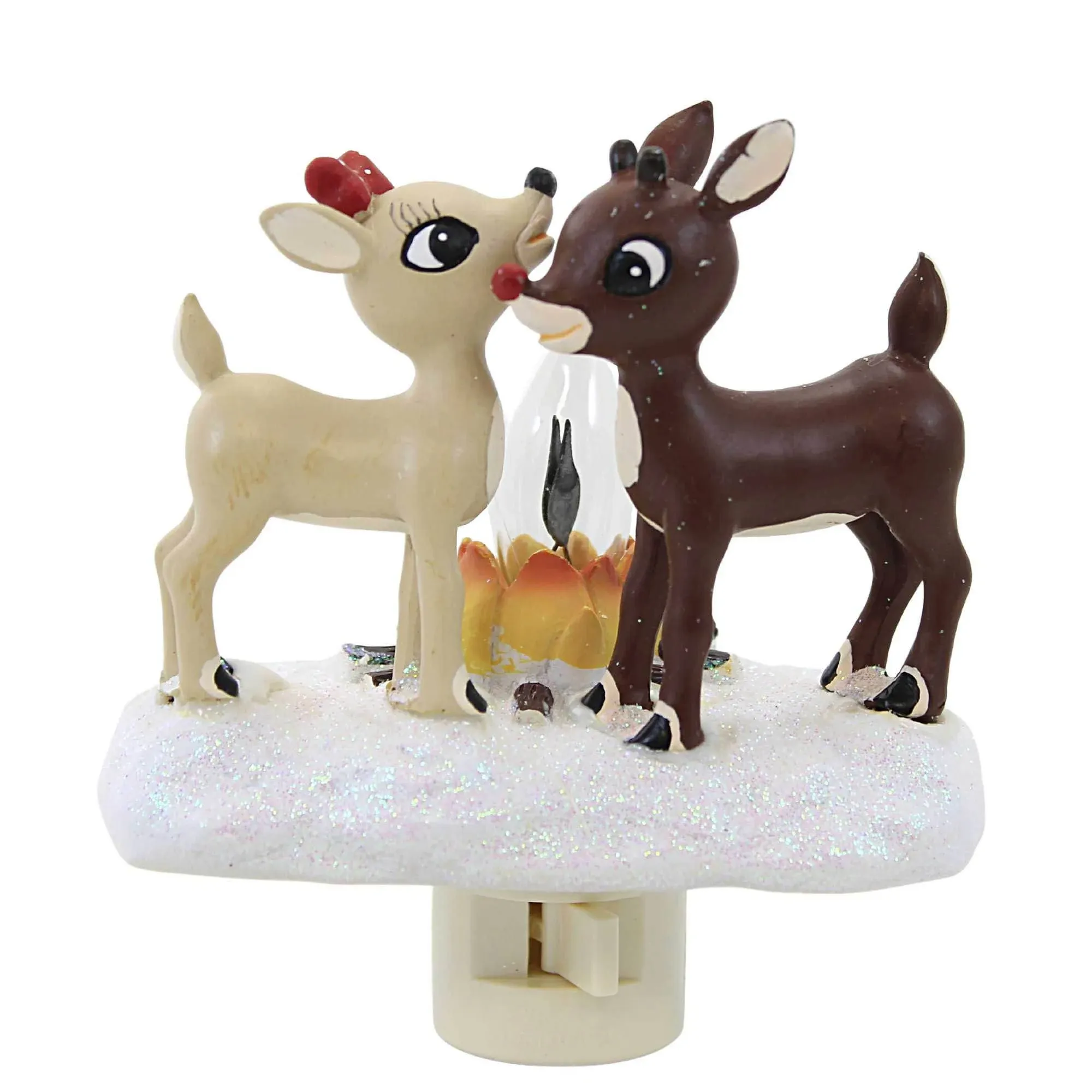 5.25 Inch Tall Rudolph Clarice by Fire Nightlight Flicker Flame,Resin