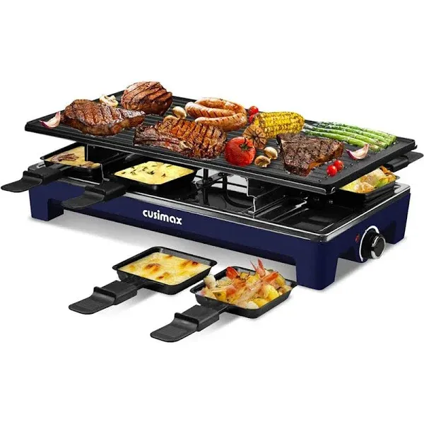 CUSIMAX Raclette Grill Electric Grill Table Portable 2 in 1 Korean BBQ Grill ...