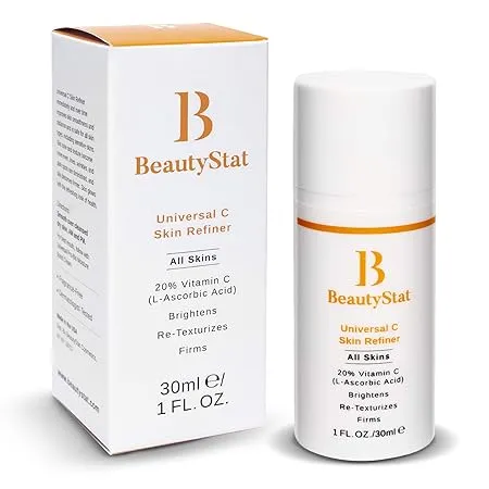 BeautyStat Universal C Skin Refiner - Serum for Face, 20% Pure L-Ascorbic Acid (Vitamin C) (30ml / 1.0 oz)