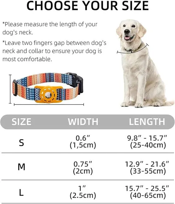 Airtag Dog Collar, Padded Apple Air Tag Dog Collar, Adjustable Air Tag Accessori