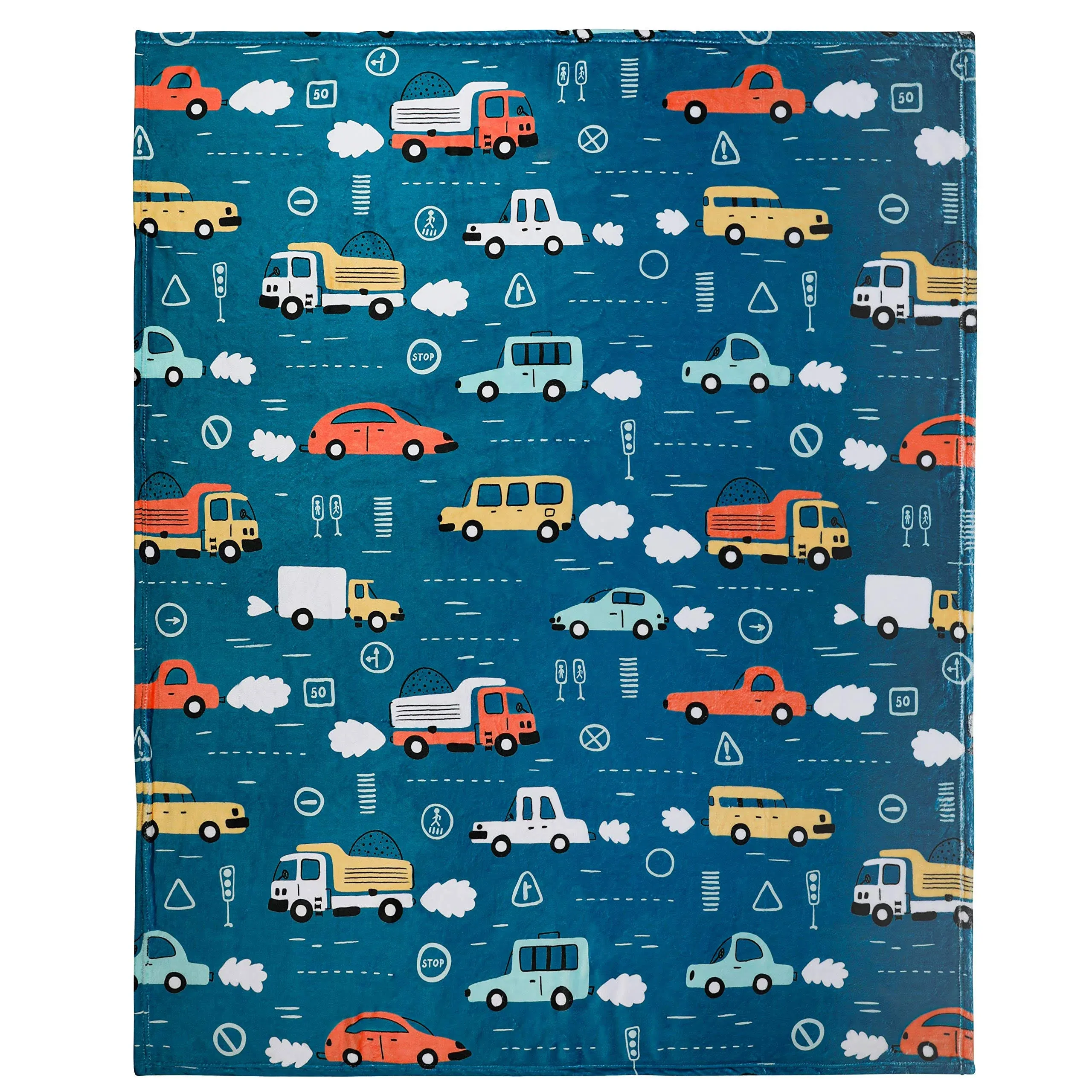 Cars and Trucks Throw Blanket, Adorable Super-Soft Extra-Large Fluffy Cars...