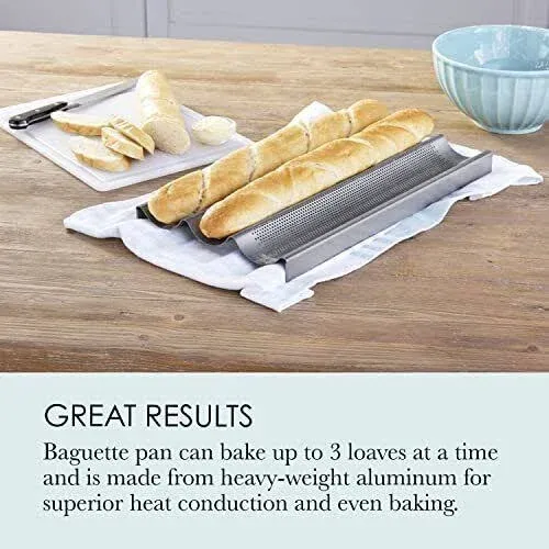 Metallic Commercial Ii Non-stick Perforated Baguette Pan -