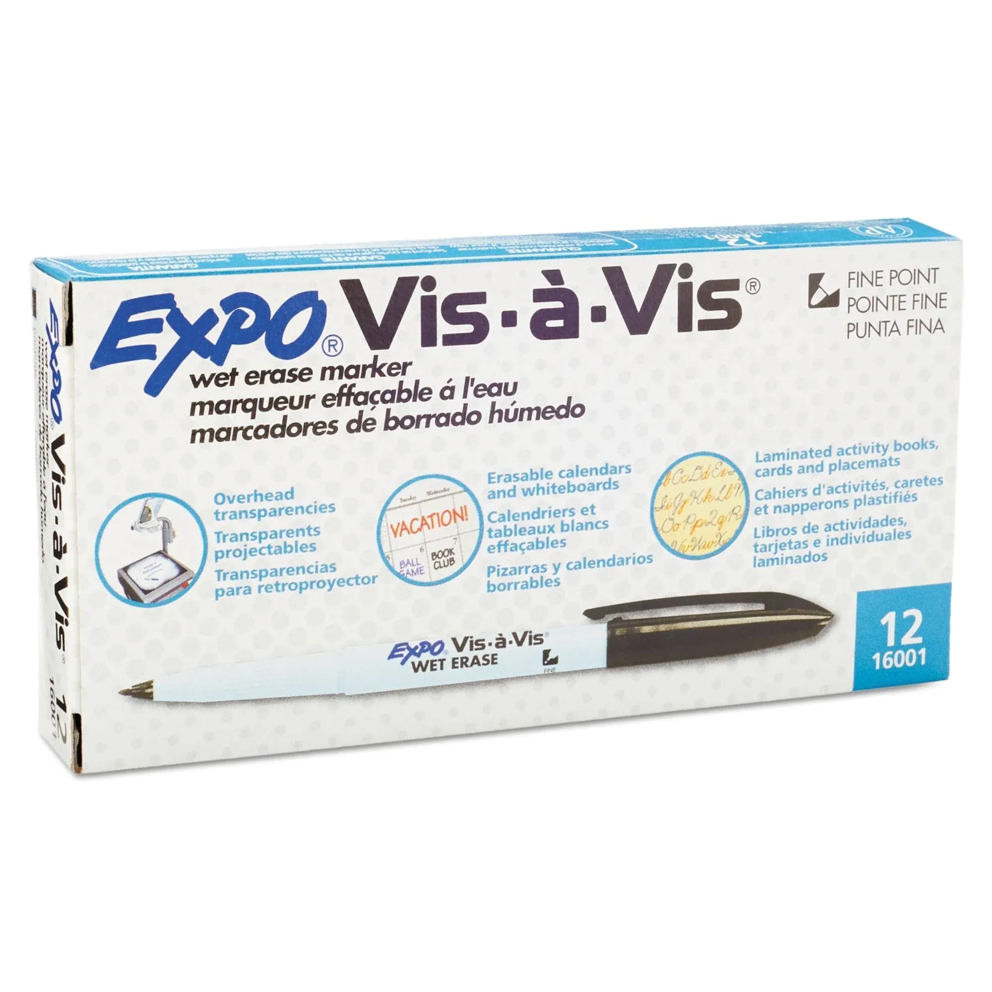 EXPO Vis-a-Vis Wet- Erase Fine-Tip Markers