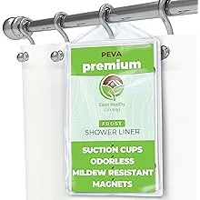 Clean Healthy Living PEVA Shower Liner: (Magnets and Suction Cups). 70 x 71 Inches Long - Taupe ColorClean Healthy Living PEVA Shower Liner: (Magnets and…