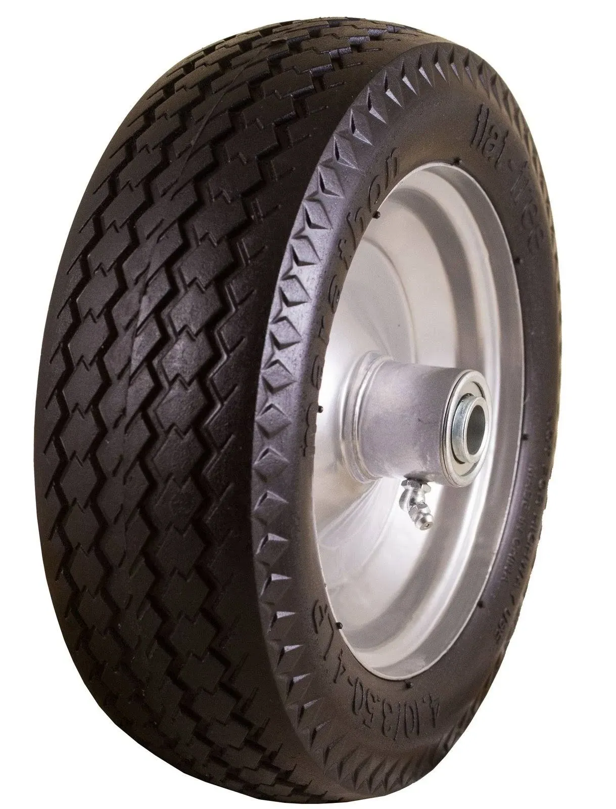 Marathon 4.10/3.50-4&#034; Flat Free, Hand Truck / All-Purpose Utility Tire on Wheel,