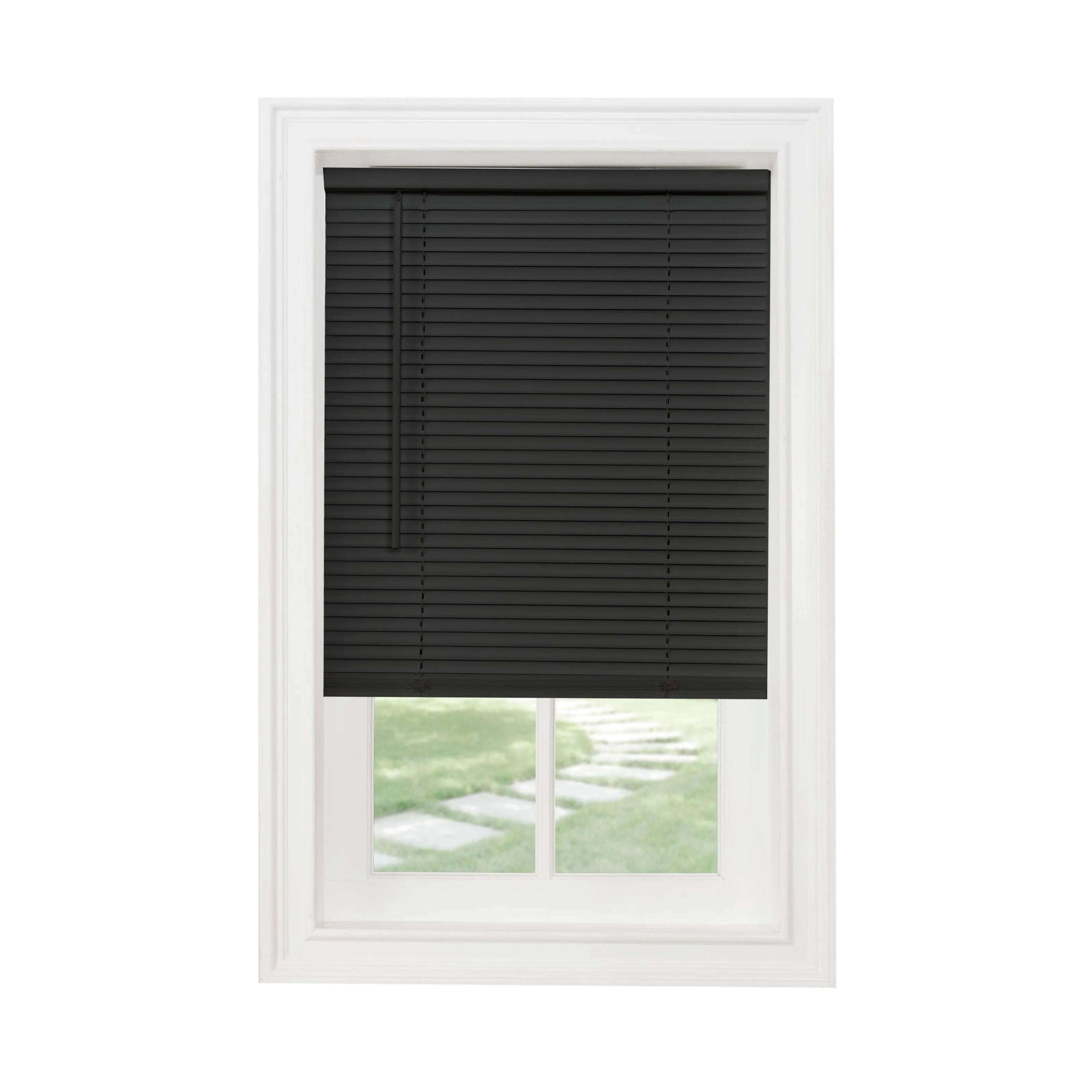 Cordless Light Filtering Mini Blind - 70 Inch Width, 48 Inch Length, 1" Slat Size - Black - Cordless GII Morningstar Horizontal Windows Blinds for Interior by Achim Home DecorCordless Light Filtering Mini Blind - 70 Inch Width, 48 Inc…