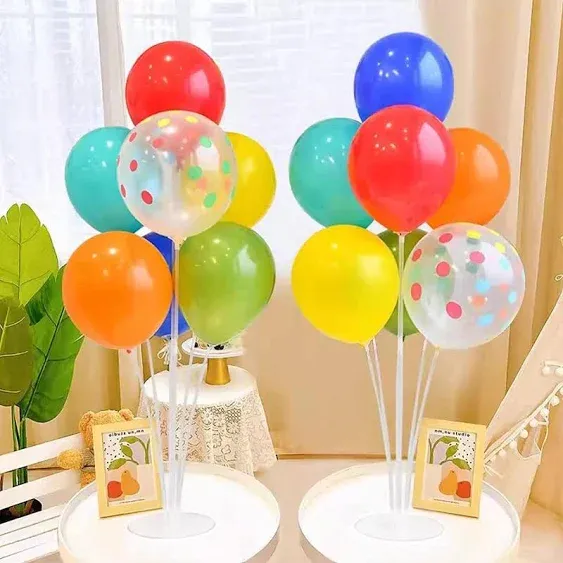 6 Sets Balloon Stand Kits, Balloon Sticks with Base for Table Centerpieces Gradu