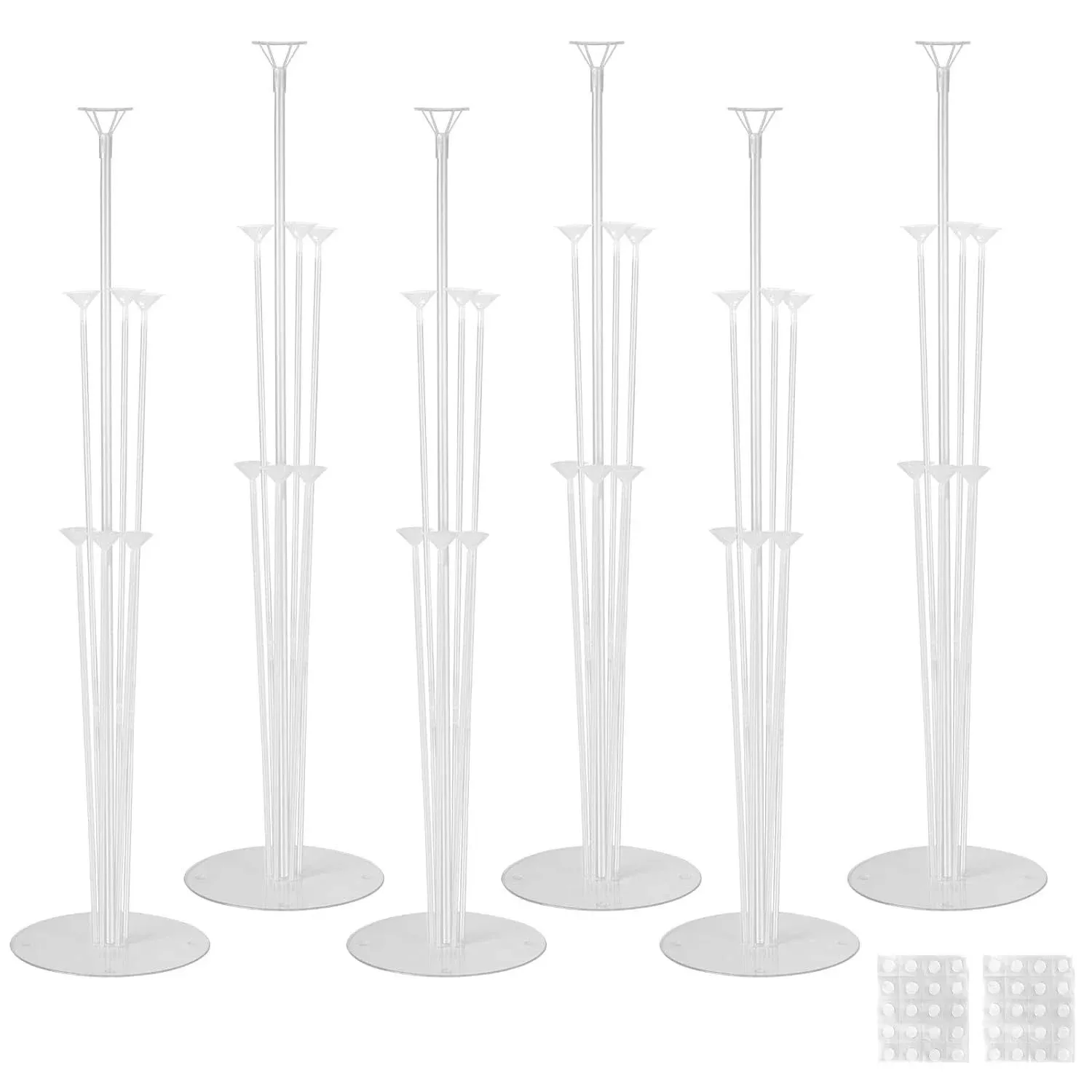 6 Sets Balloon Stand Kits, Balloon Sticks with Base for Table Centerpieces Gradu