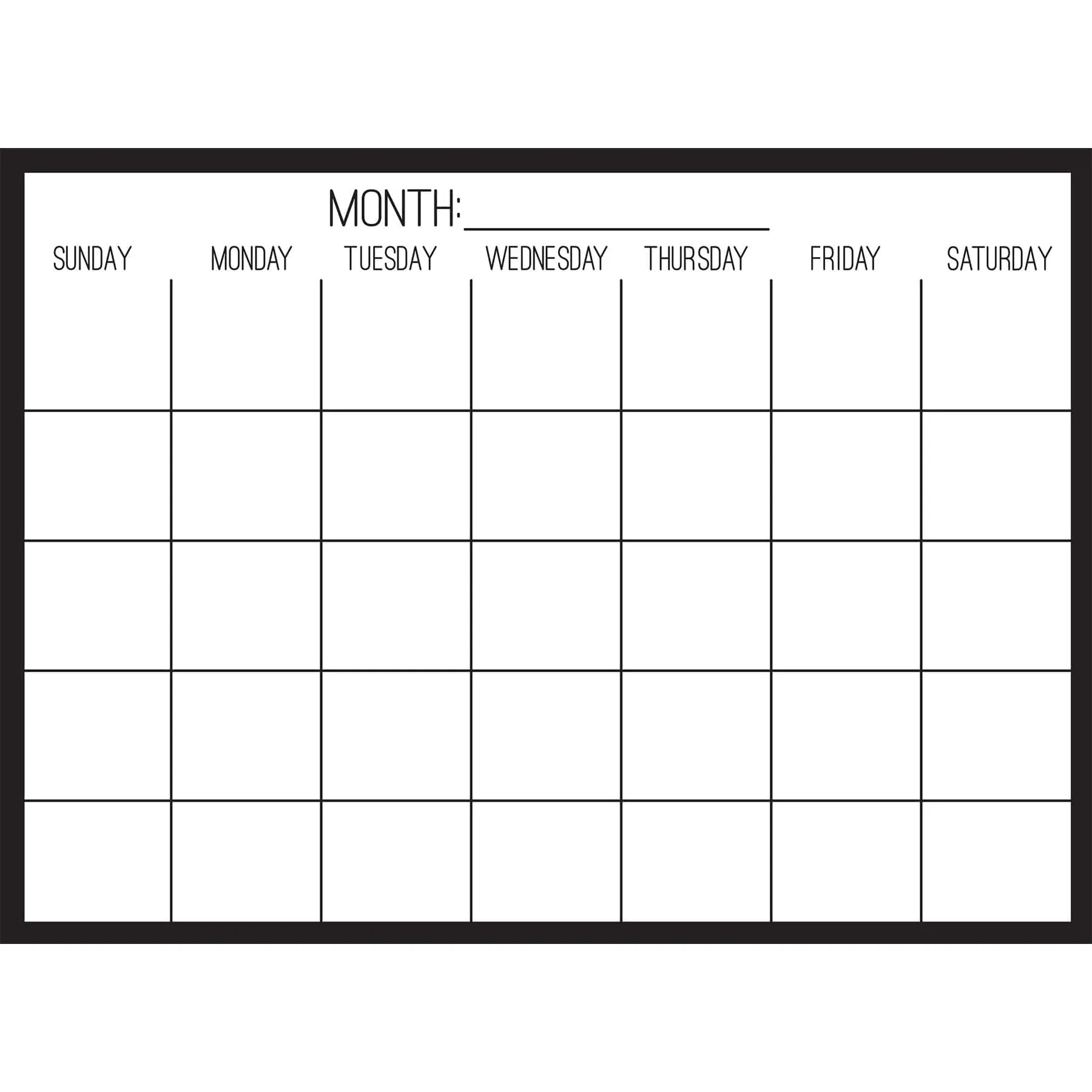 Wallpops WPE2801 Black on Clear Monthly Calendar