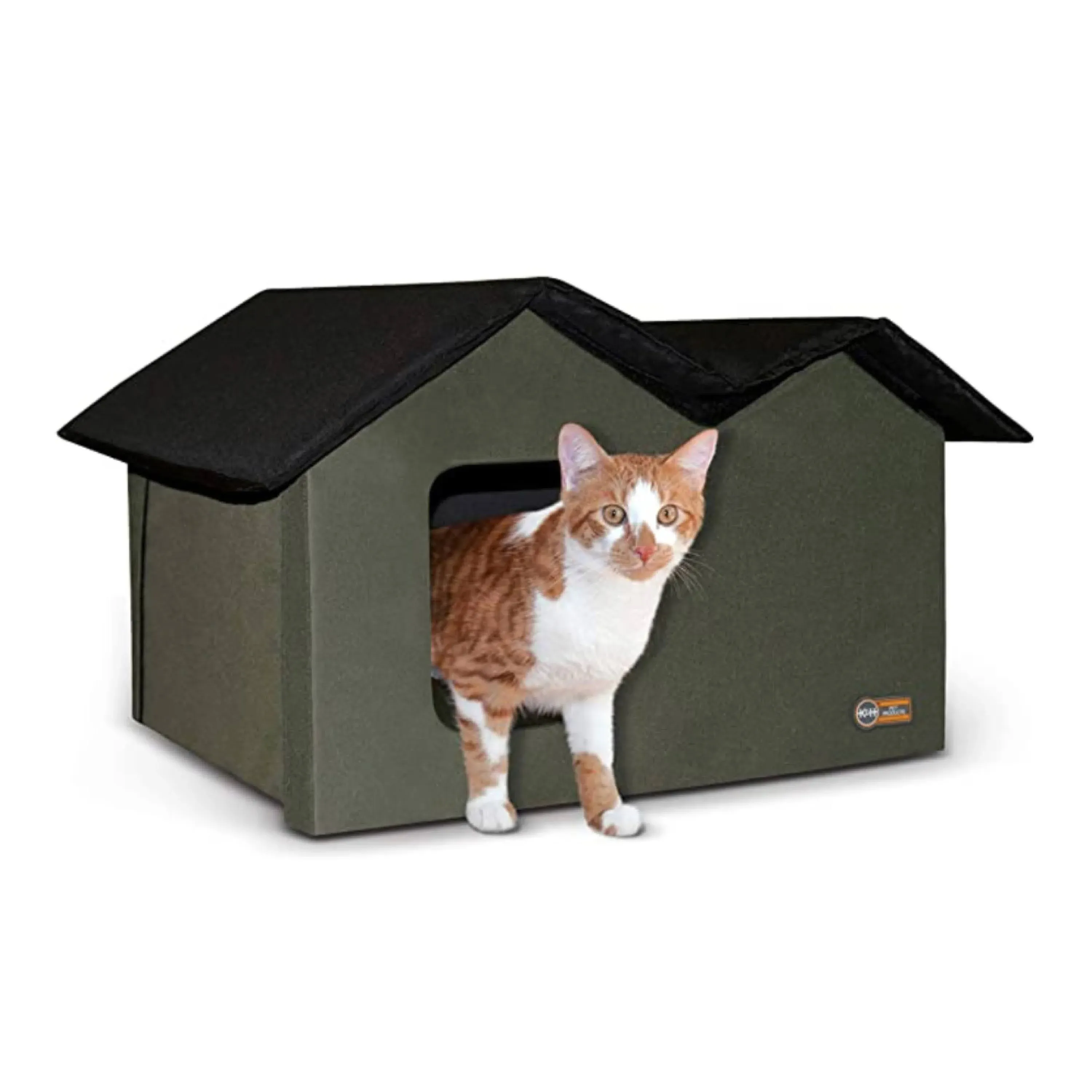 K H Pet Products Unheated Olive Extra Wide Outdoor Kitty House