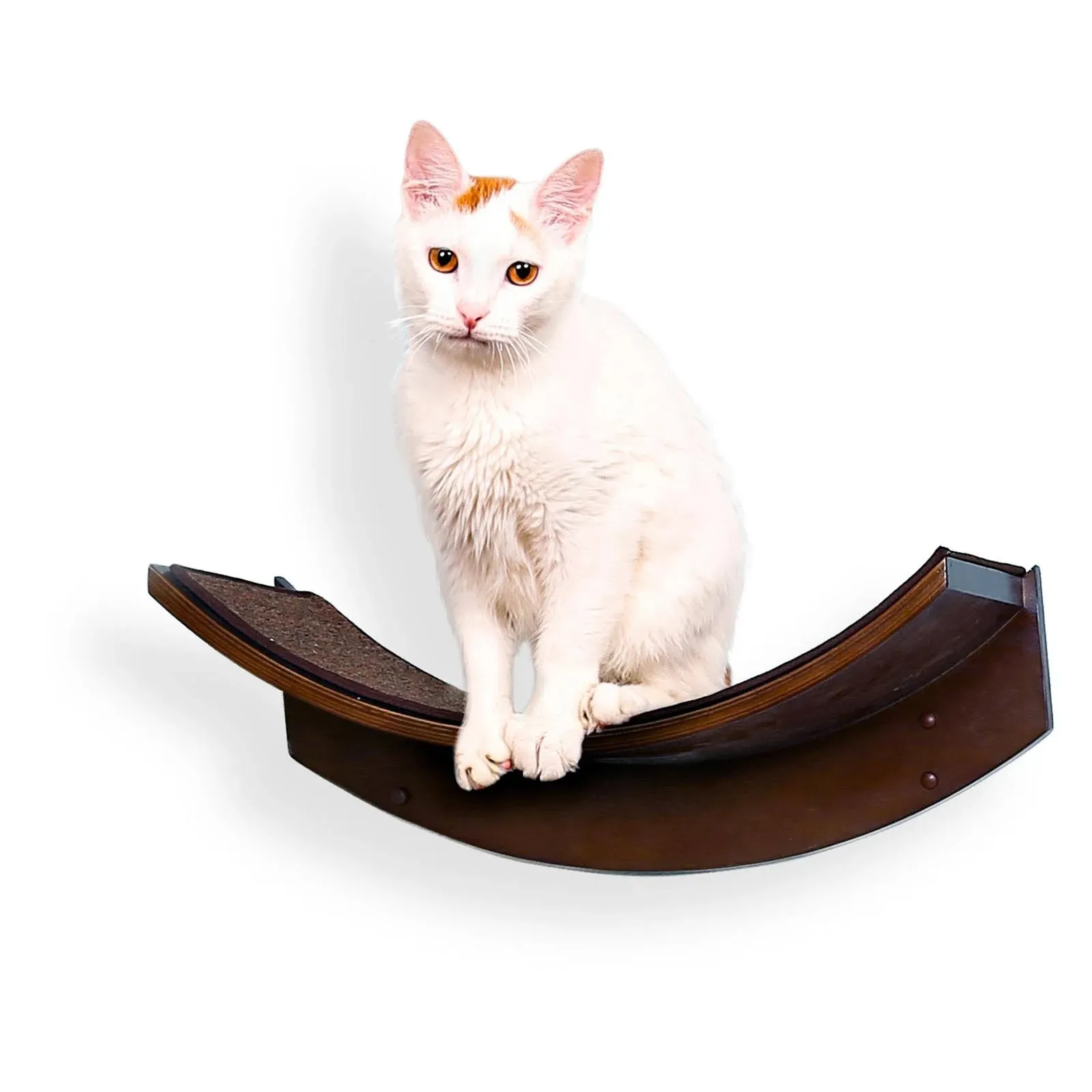 Refined Feline Lotus Leaf Cat Shelf, White