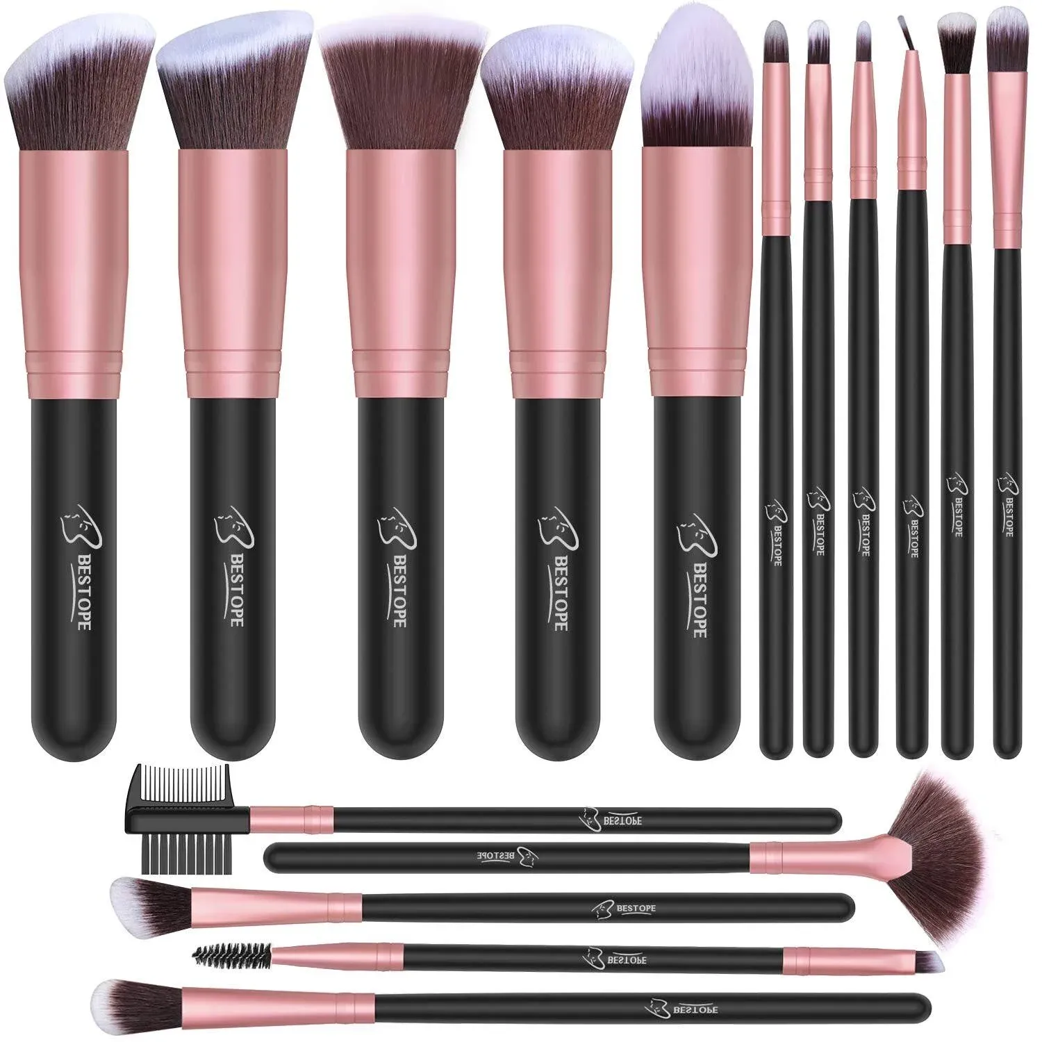 Bestope Makeup Brushes 16 Pcs Makeup Brush Set Premium Synthetic Foundation