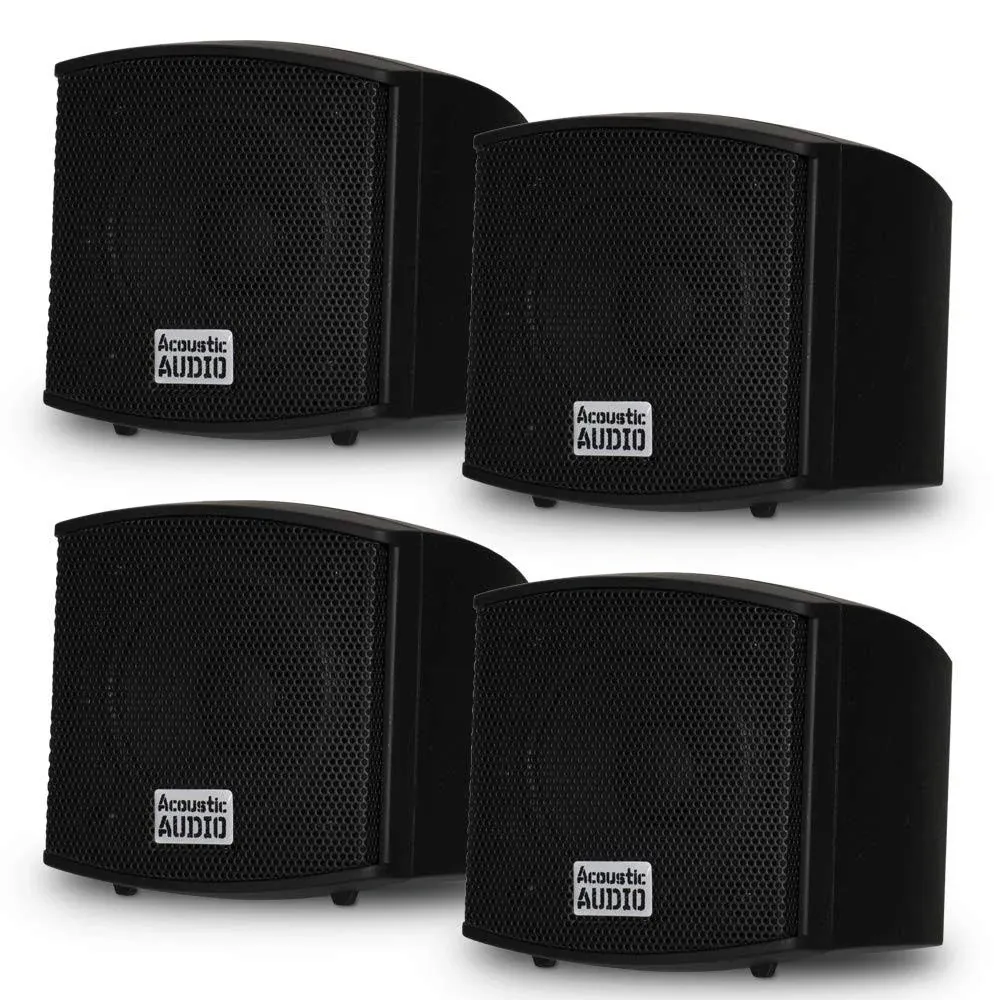 Acoustic Audio AA321B-2Pr AA321B Mountable Indoor Speakers 800 Watts Black 2 Pair Pack