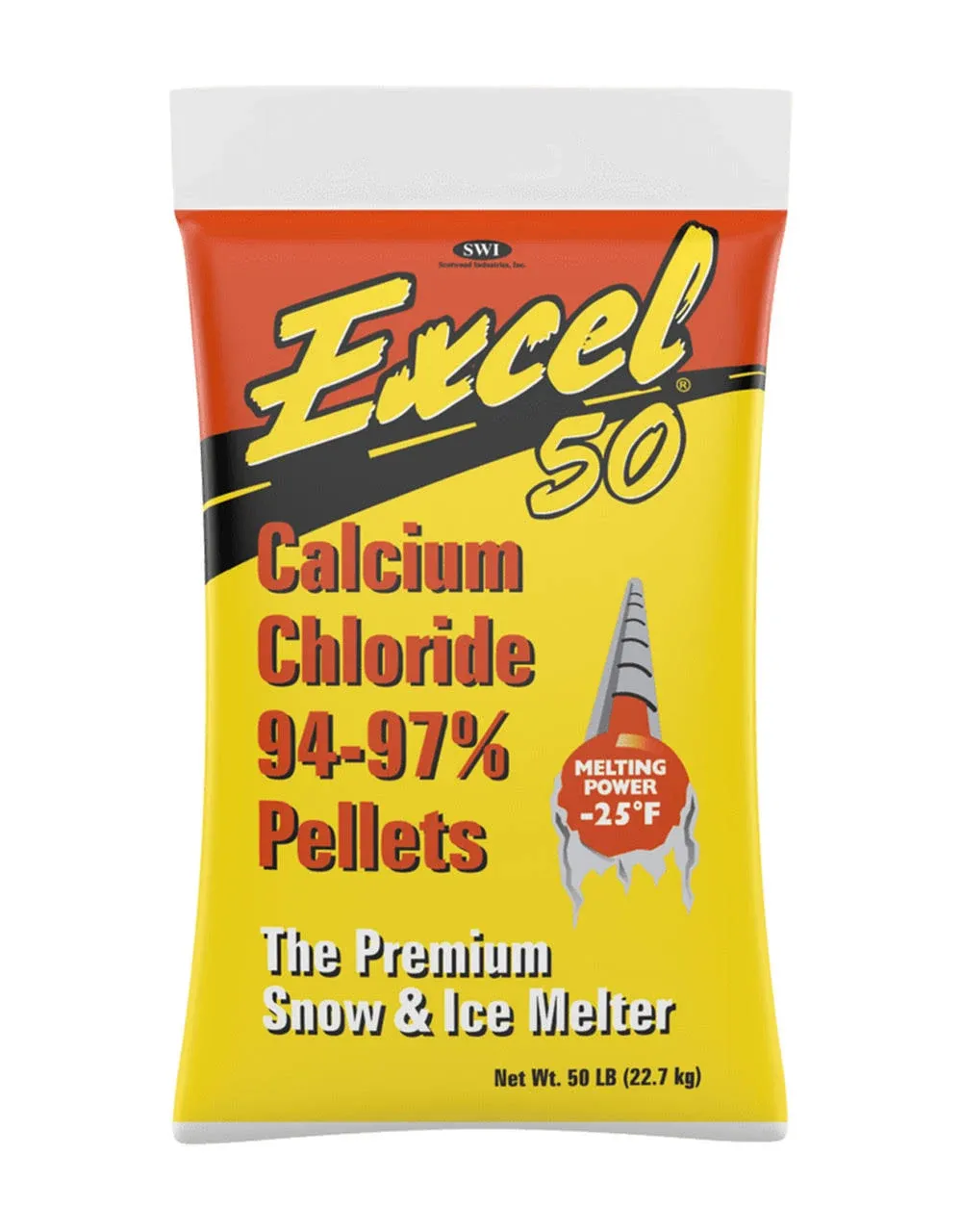 Scotwood Industries Excel Calcium Chloride Pellets Ice Melt, Melts to -25 Degrees, 50 lbs. Bag (50BWTR/EXL/HEAT)