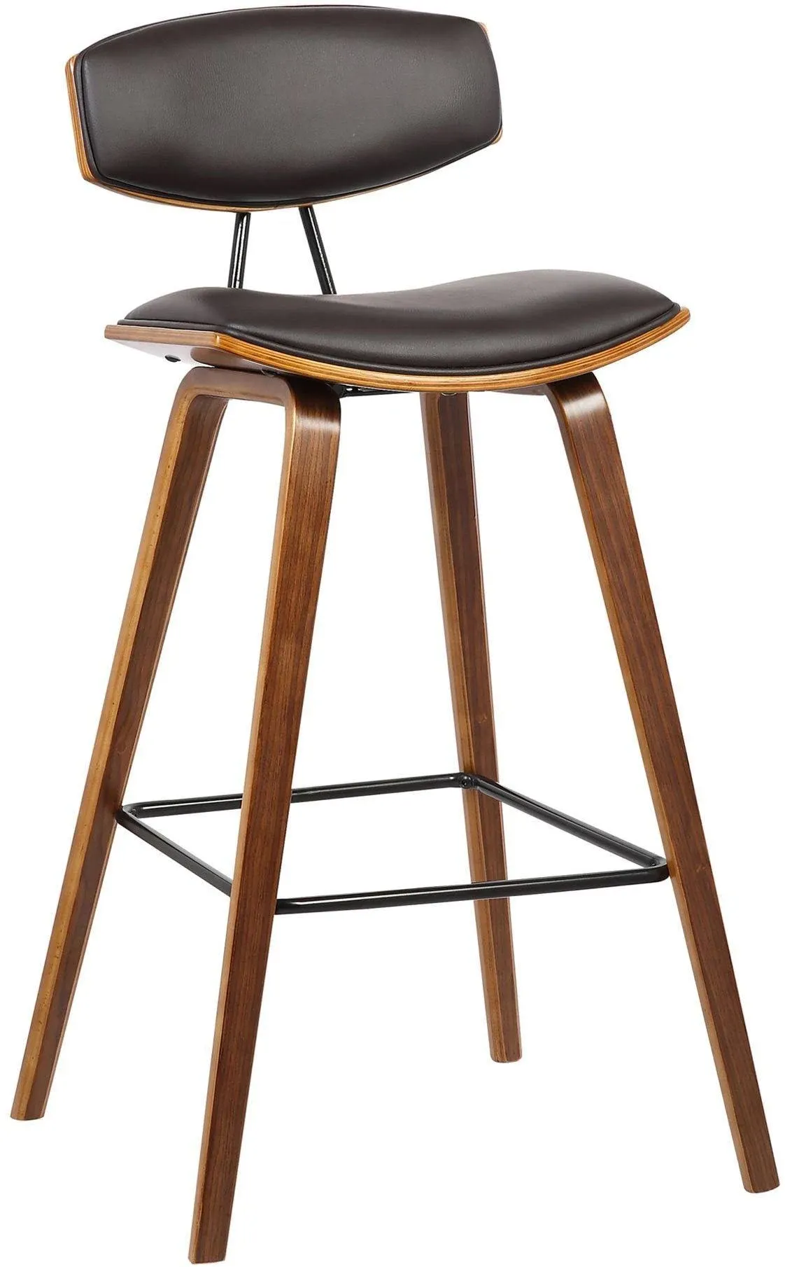 Armen Living Fox 25.5 inch Mid-Century Counter Height Barstool in Gray Faux ...