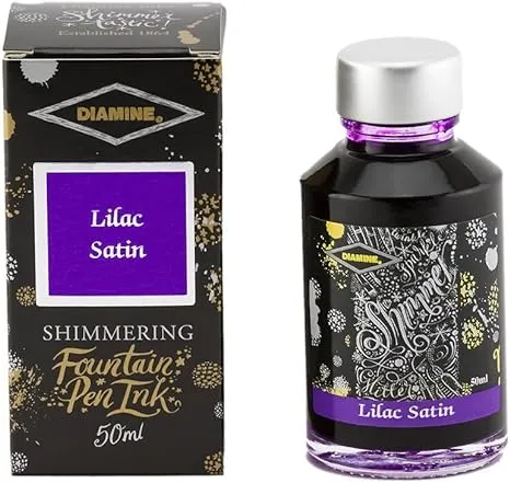 Diamine Fountain Pen Bottled Ink, 50ml - Shimmering Pink Glitz