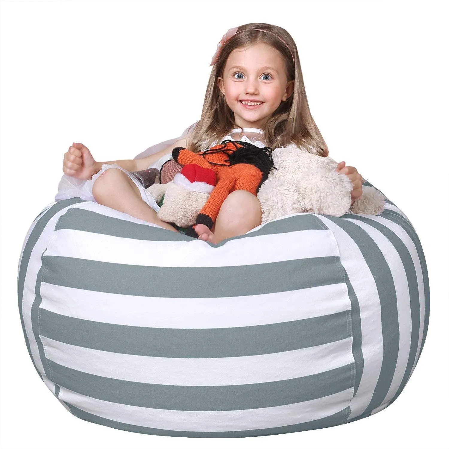 WEKAPO Stuffed Animal Storage Bean Bag Chair Cover