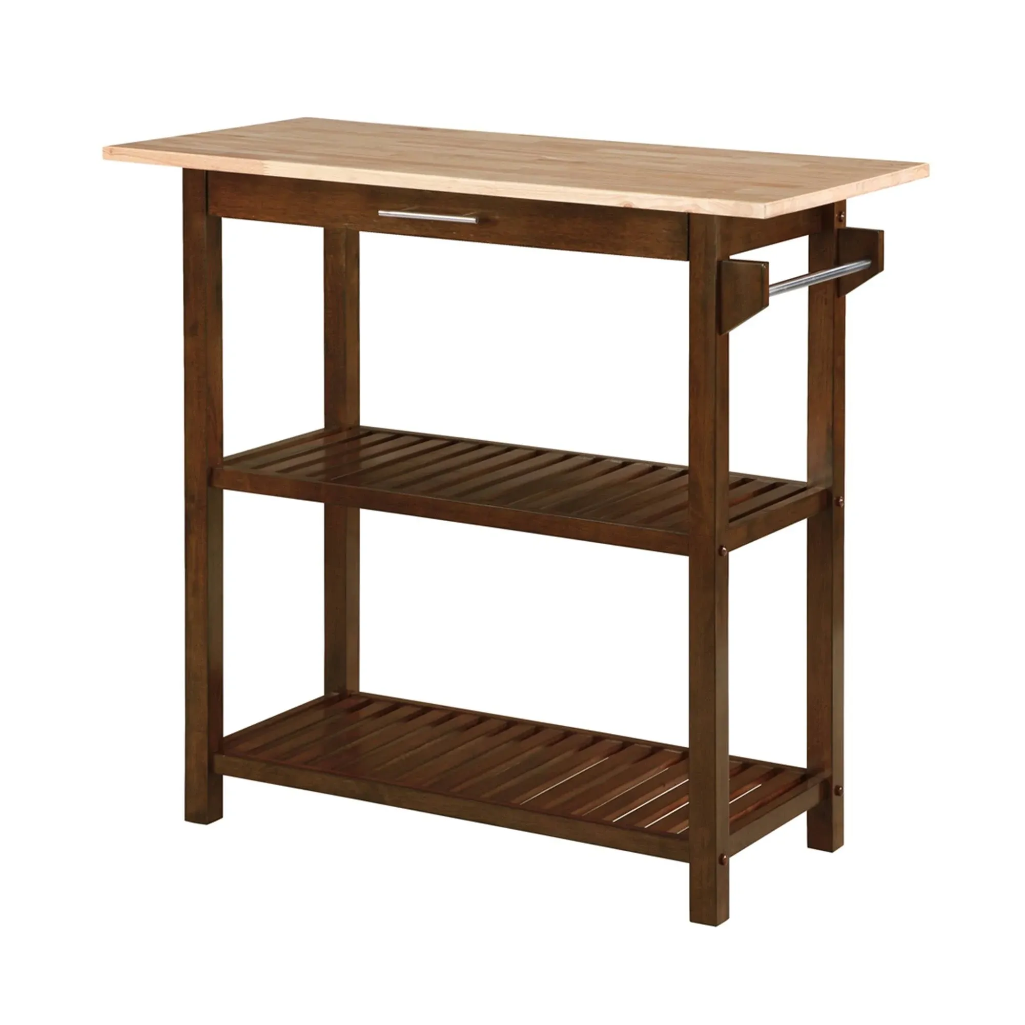 Convenience Concepts Designs2Go 3 Tier Butcher Block Kitchen Prep Island with Drawer