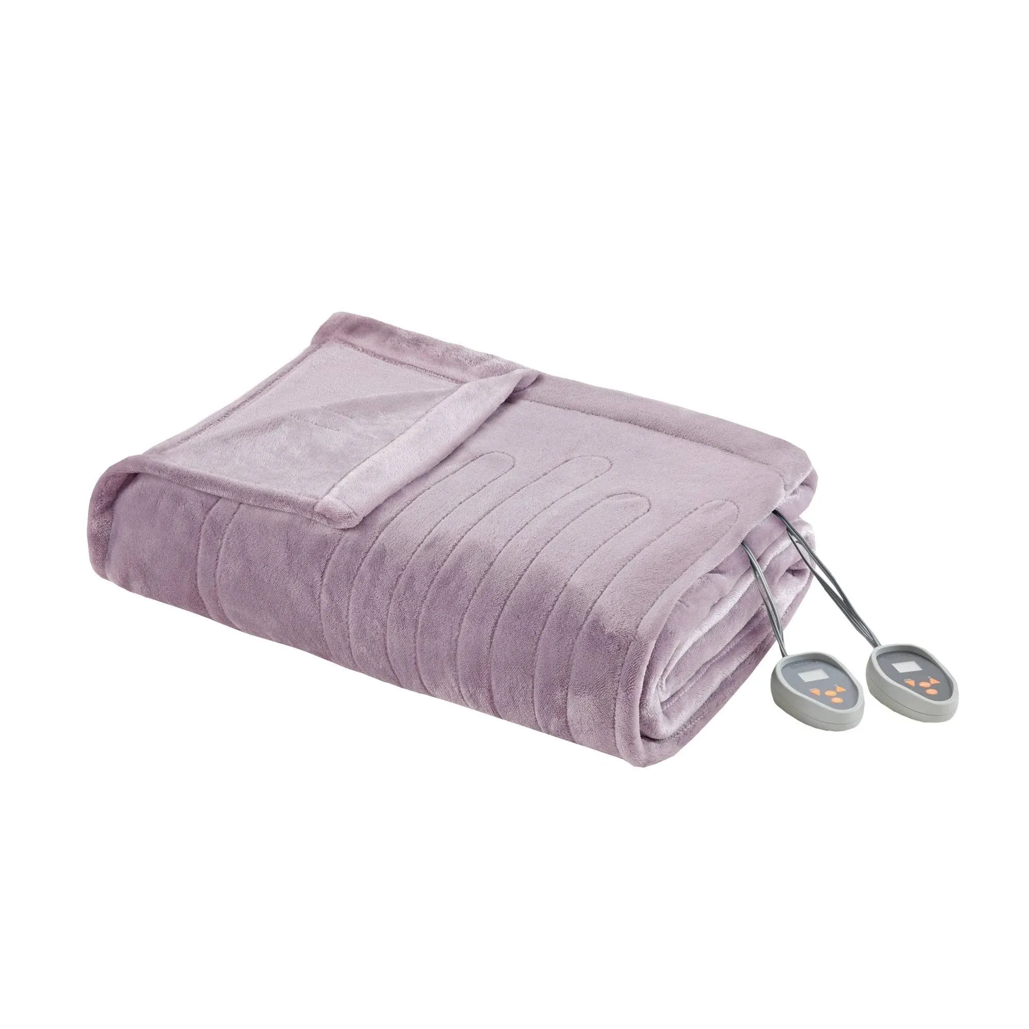 Beautyrest 80 in. x 84 in. Heated Plush Lavender Full Blanket BR54-0655