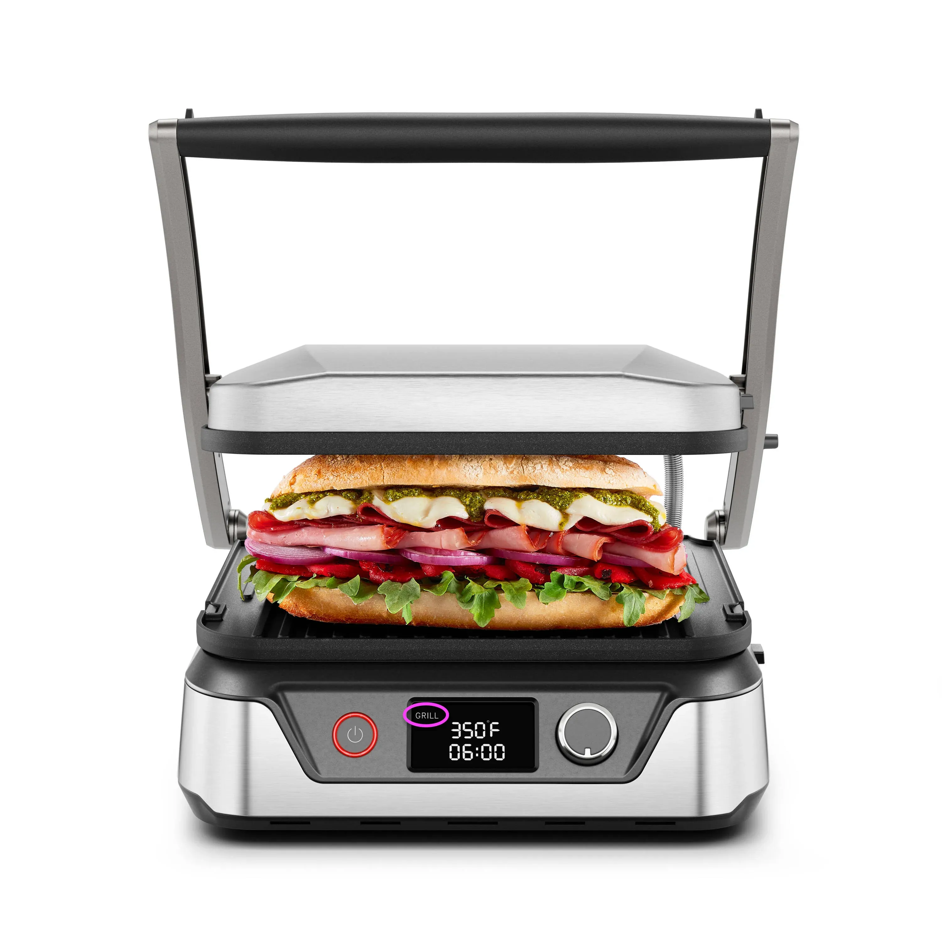 Chefman 5-in-1 Digital Panini Press Grill,Silver