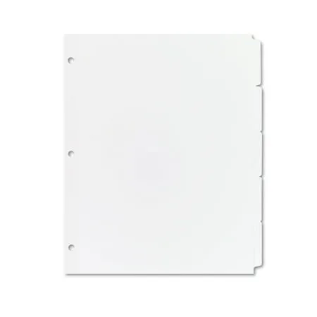 Avery Write-On Plain-Tab Dividers, 5-Tab, White Tab, Letter, 36 Sets