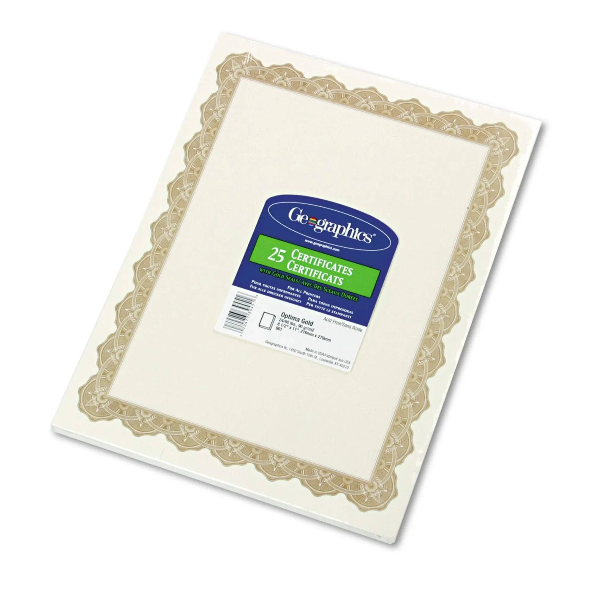 Geographics Parchment Paper Certificates