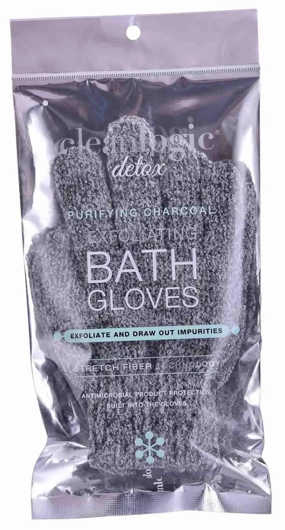 Clean Logic Detox Charcoal Exfoliating Bath Gloves