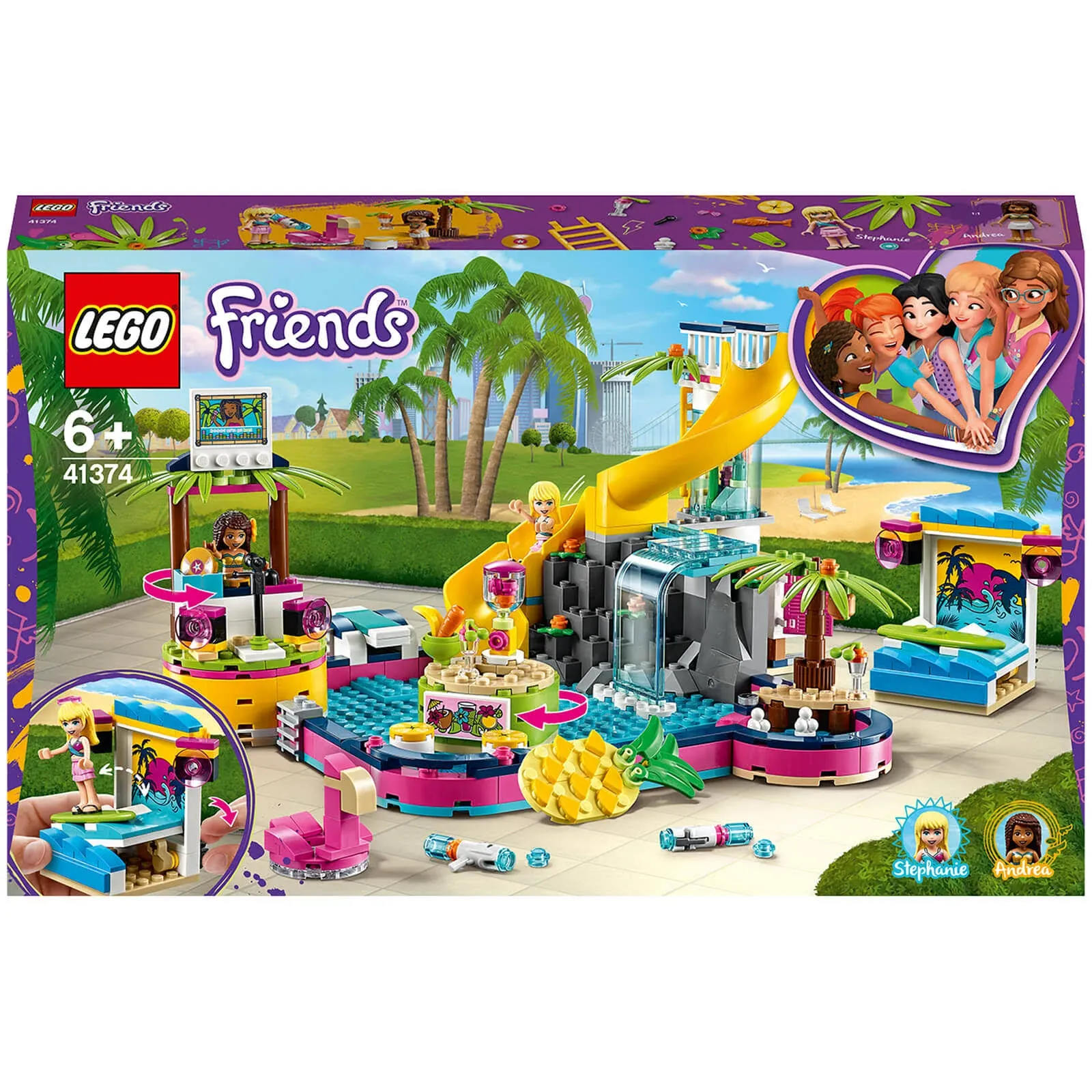 LEGO 41374 FRIENDS Andrea&#039;s Pool Party - Slide - New &amp; Sealed Creased Box