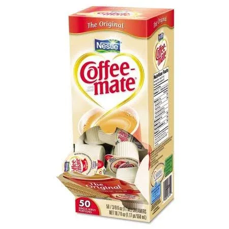 Nestlé Nestle Coffee Mate Coffee Creamer, Original, Liquid Creamer Singles, Non Dairy, No Refrigeration, Box of 180