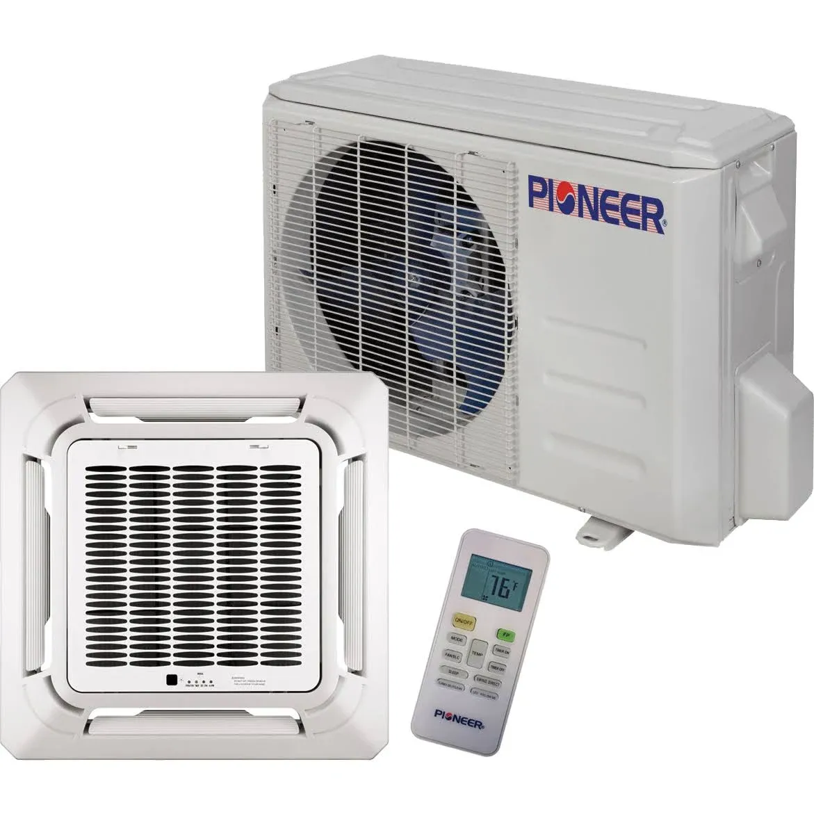 Pioneer 18,000 BTU 20.5 SEER2 8-Way Compact Cassette Mini- Split Air Conditioner Heat