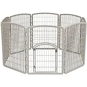 Iris USA 34 inch Exercise 8-Panel Pet Playpen with Door, Chrome