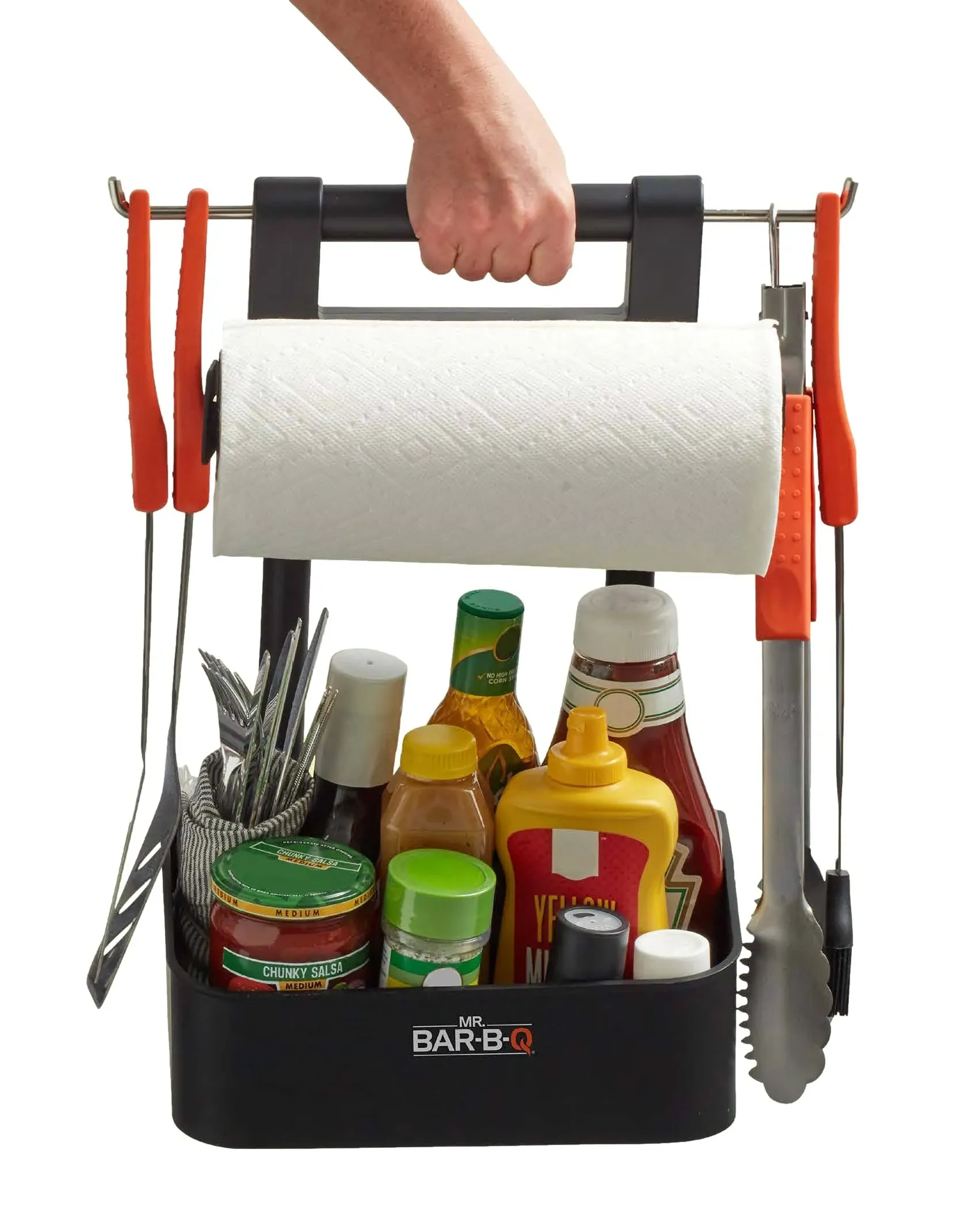 Mr Bar-B-Q Adjustable Grilling Caddy Store All Your Grilling Accessories in One Place Roller Towel Holder Reduce Mess While Grilling