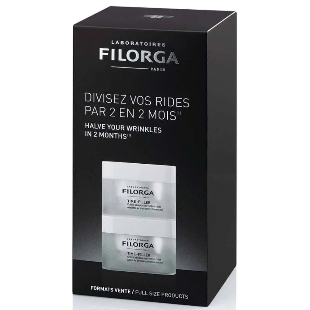 Filorga Time-Filler Wrinkle Correction Moisturizing Skin Cream, Anti Aging Formula to Reduce and Repair Face and Eye Wrinkles and Fine Lines, 1.69 fl. oz.