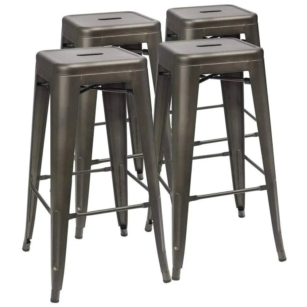 Furmax 30 Inches Metal Bar Stools (Set of 4)