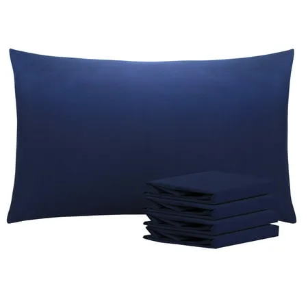 Ntbay Microfiber Pillowcase set - 4 Pack - Envelope Closure Pillow Cases - Queen - Navy Blue