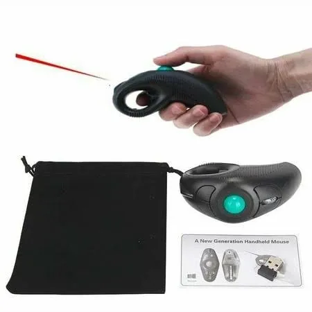 New USB Wireless PC Laptop Finger HandHeld Trackball Mouse Mice w/ Laser Pointer