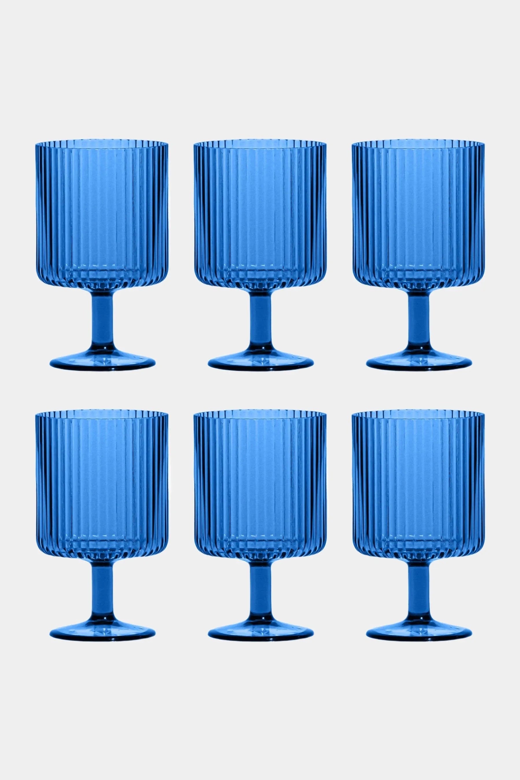 Laya Fluted Acrylic Goblet Set of 6