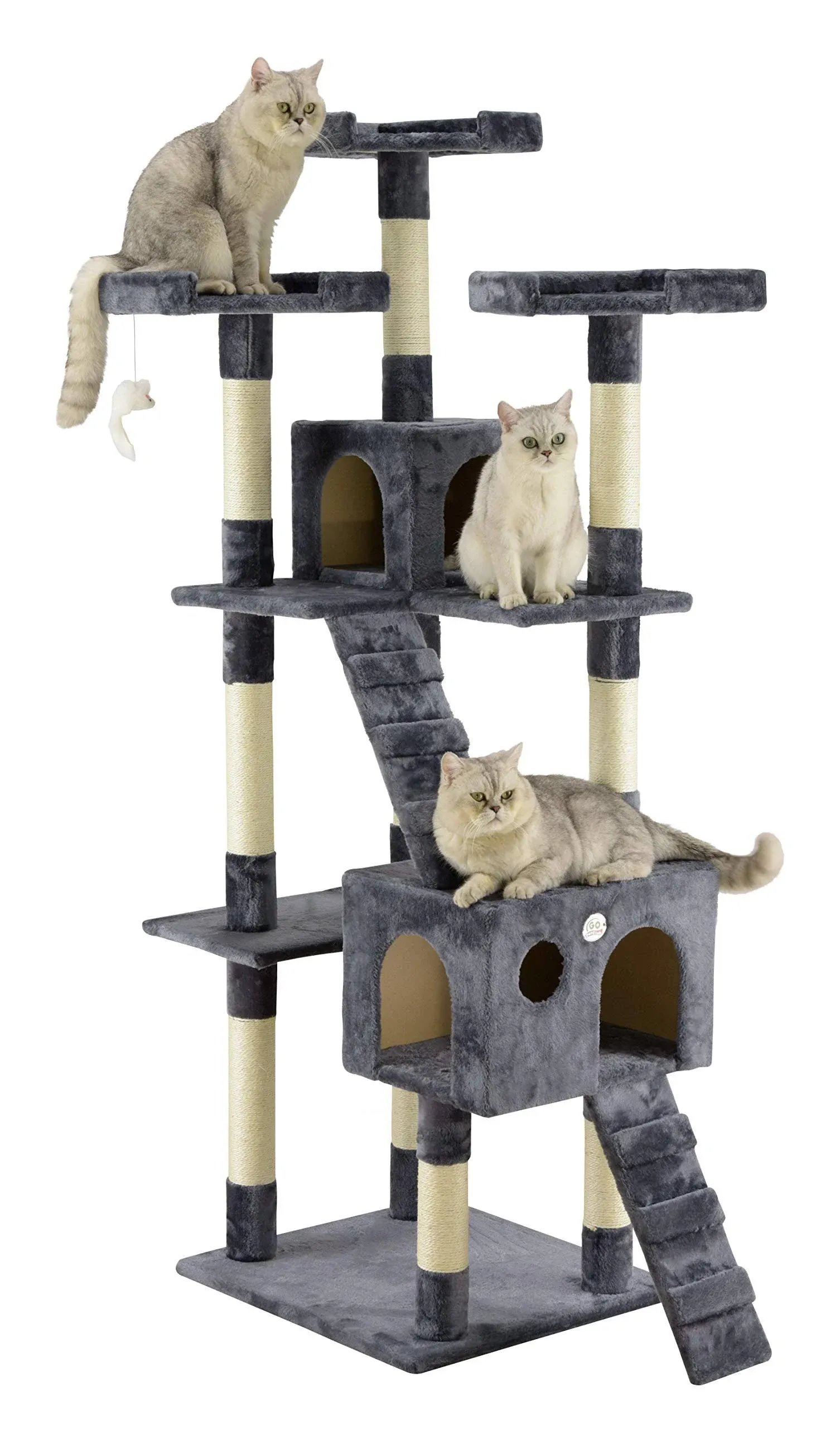 Go Pet Club Cat Tree Condo Furniture, Beige, 72"