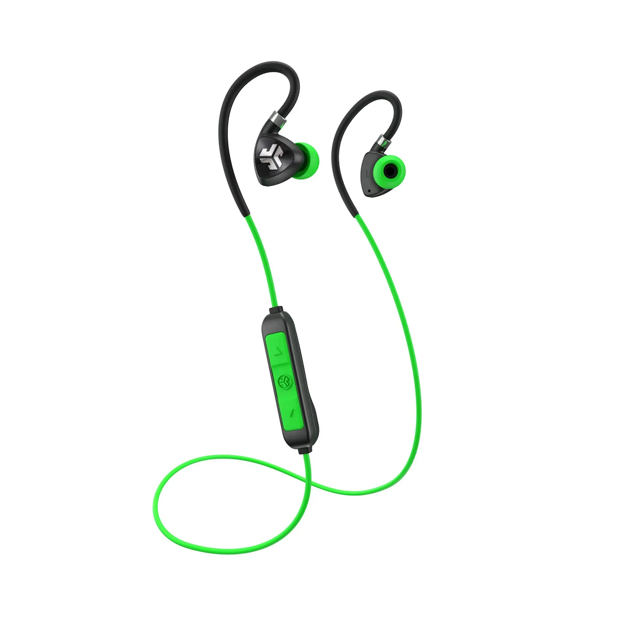 JLab Audio Fit 2.0 Bluetooth Enabled Wireless Sports Earbuds, Green/Black