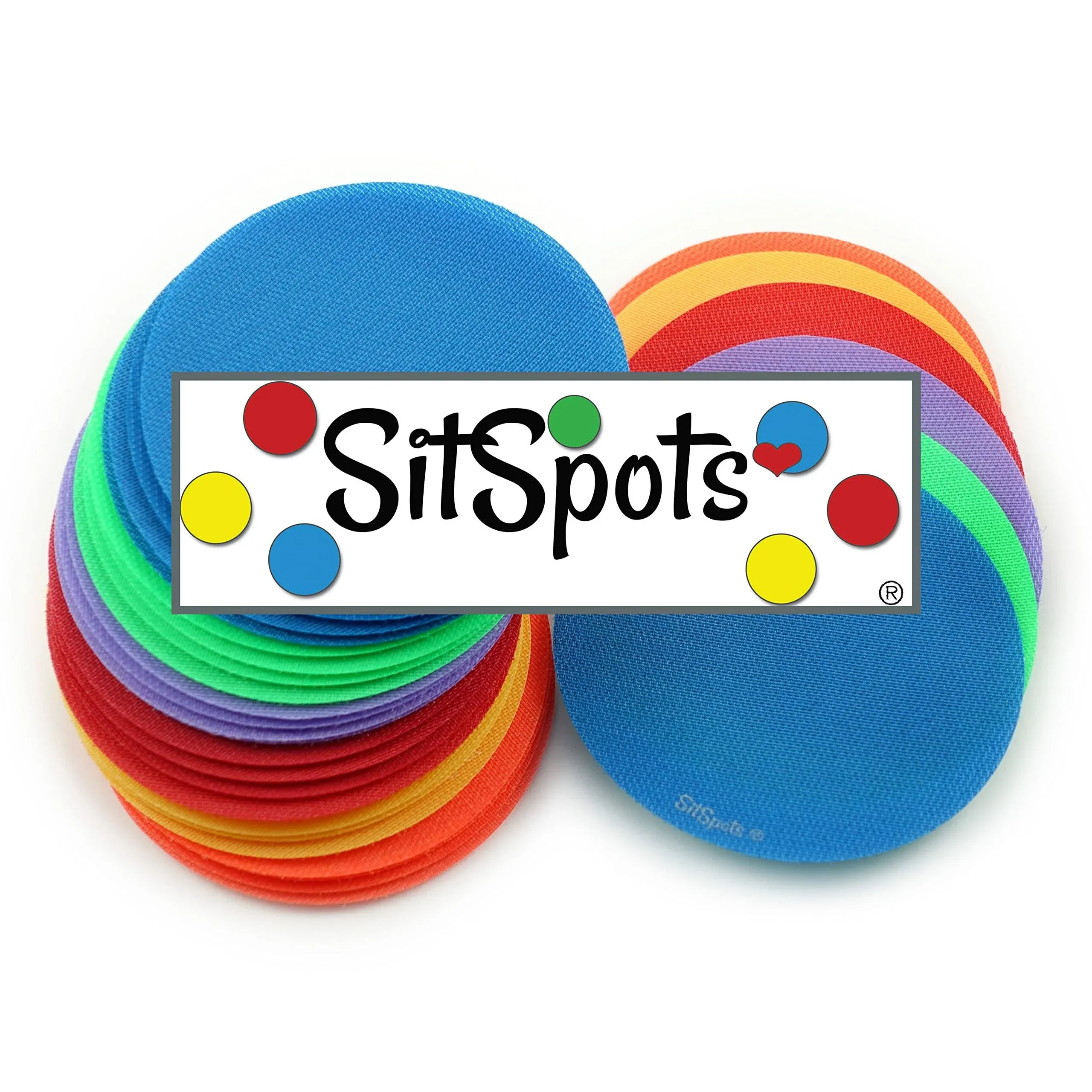 SitSpots® 30 Blue Circle Pack - The Original - Classroom Circle Floor Dots | The Original Sit Spots for Your Classroom Seating, Organizing and Managing Your Students (4" Circles (30), Blue)