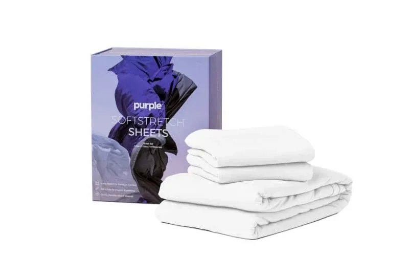 Purple SoftStretch Sheets - Full - White