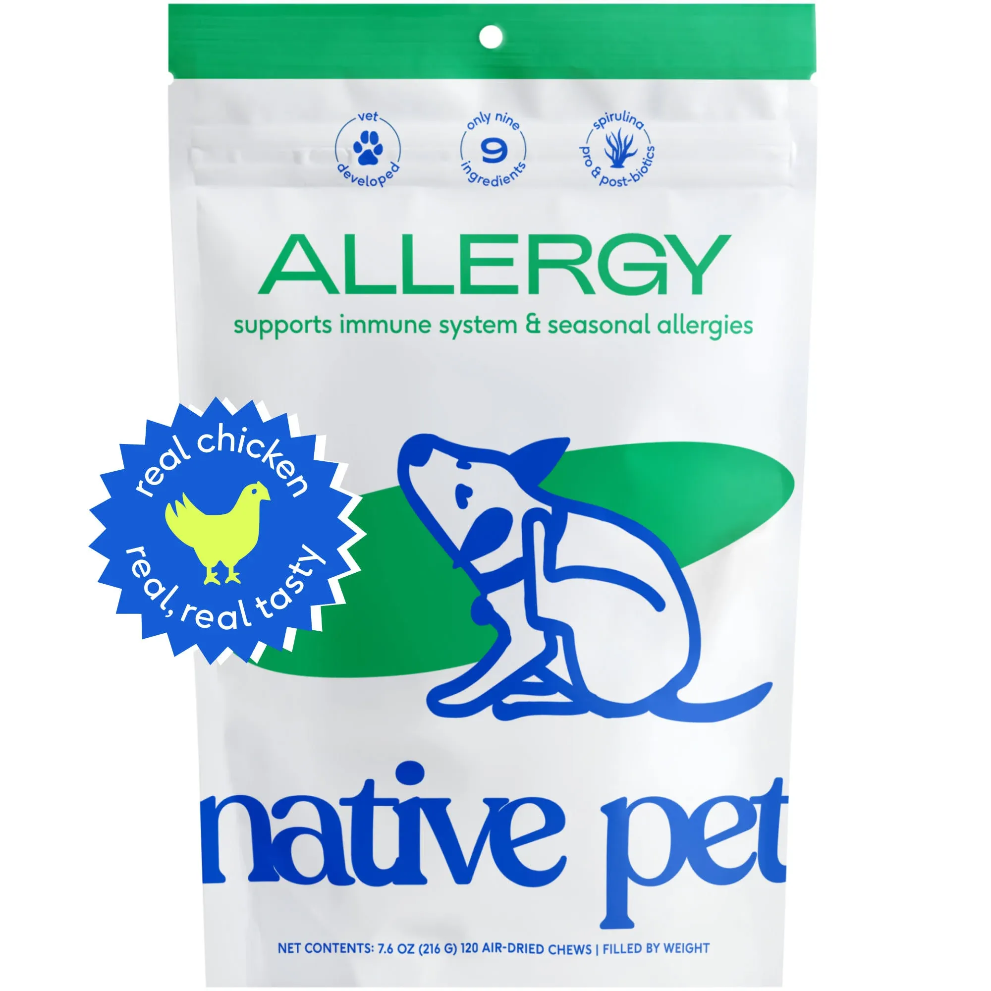 Native Pet Dog Allergy Chews – Natural Dog Skin Allergies Treatment – Anti Itch for Dogs Allergy Relief – Itch Relief & Allergy Support for Dogs – Dog Probiotics for Itchy Skin - 120 ChewsNative Pet Dog Allergy Chews – Natural Dog Skin Allergies…