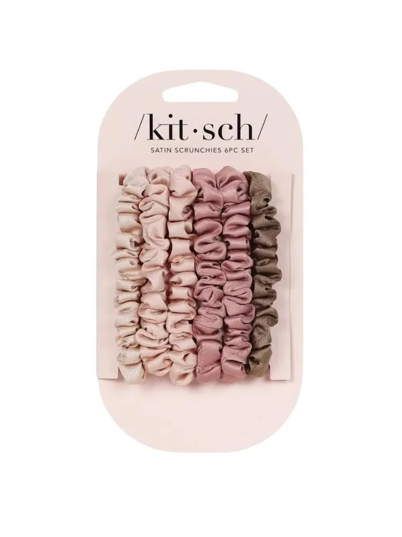 Kitsch - Ultra-Petite Satin Scrunchies - Terracotta