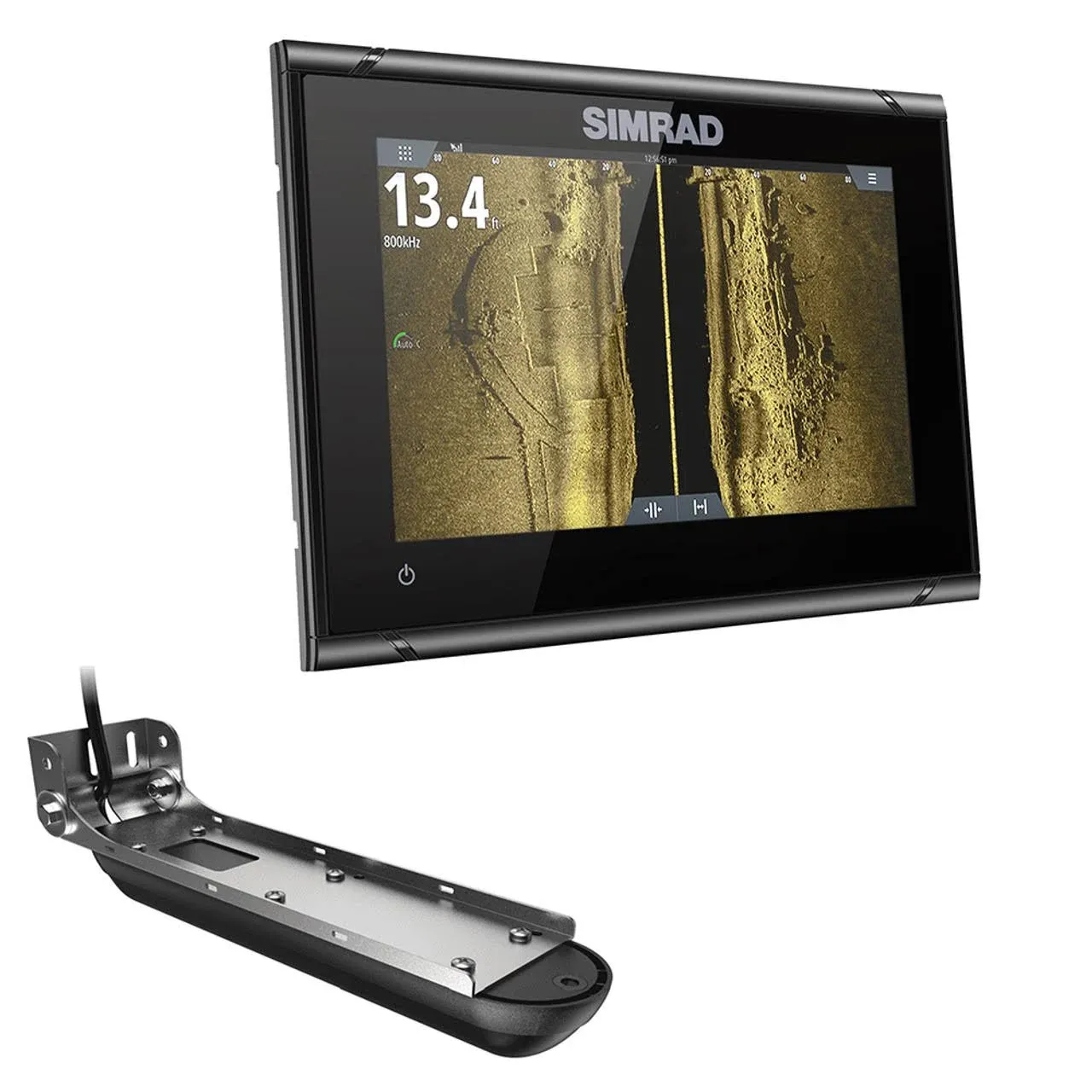 Simrad - GO7 XSR Chartplotter/Fishfinder - Transom Mount Transducer & C-MAP Discover Chart Active Imaging 3-in-1